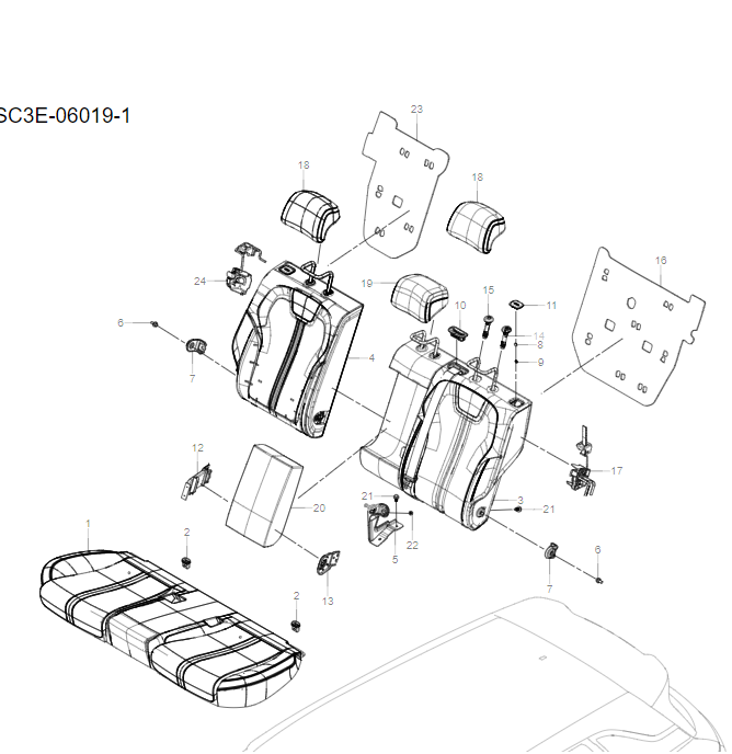 SC3E-06019-1 Rear Seat