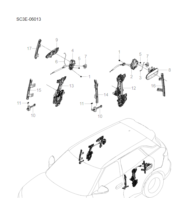 SC3E-06013 Rear Door Accessories
