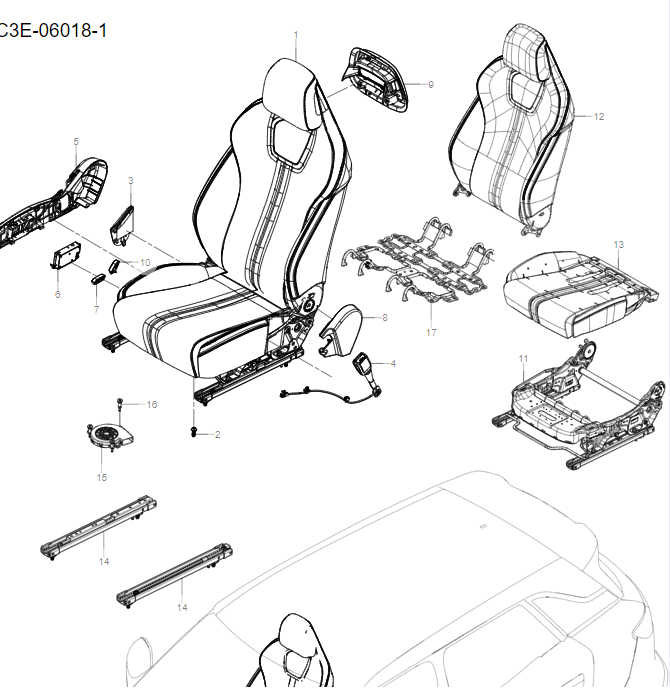 SC3E-06018-1 electric passenger seat